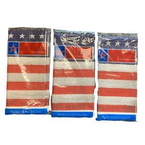 Patriotic American Flag Walmart Paper Tablecover 54x88 Set of 3 Memorial Day 4th